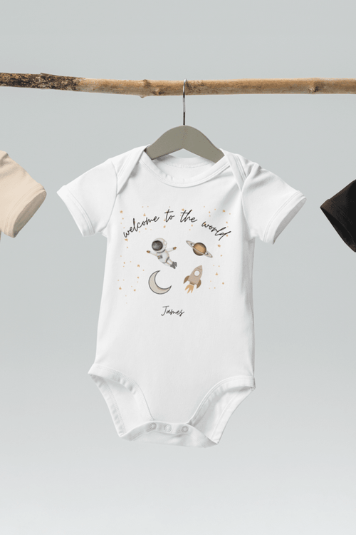 Welcome to the World Galaxy (Personalised Name Bodysuit)