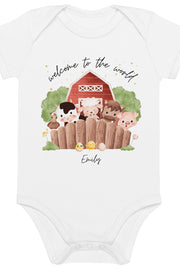 Welcome to the World Farm Animals (Personalised Name Bodysuit)