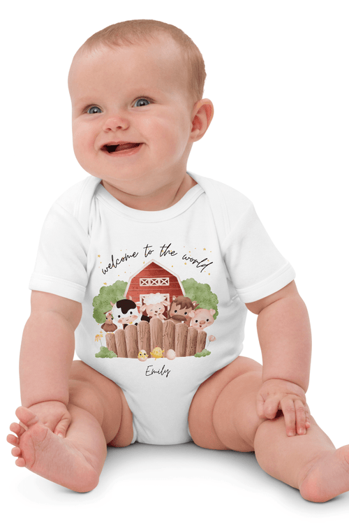 Welcome to the World Farm Animals (Personalised Name Bodysuit)