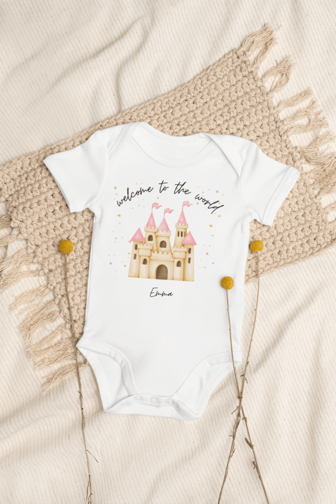 Welcome to the World Princess Castle (Personalised Name Bodysuit)
