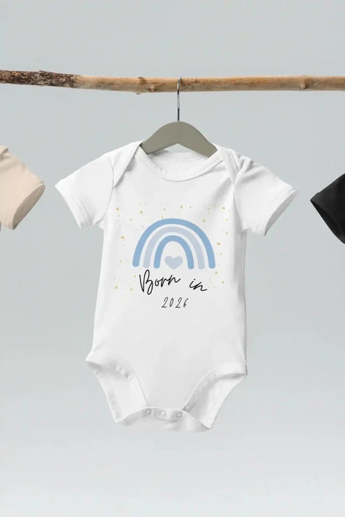 Born in 2026 Blue Personalised Bodysuit