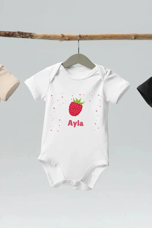 Personalized Raspberry Baby Bodysuit