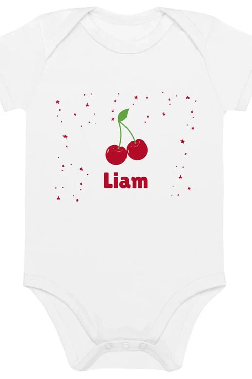 Cherry Personalised Bodysuit in White