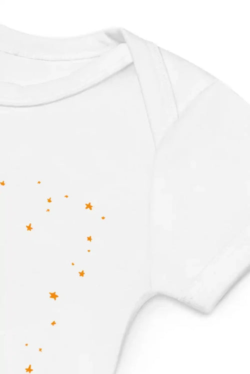 Orange Personalised Bodysuit in White