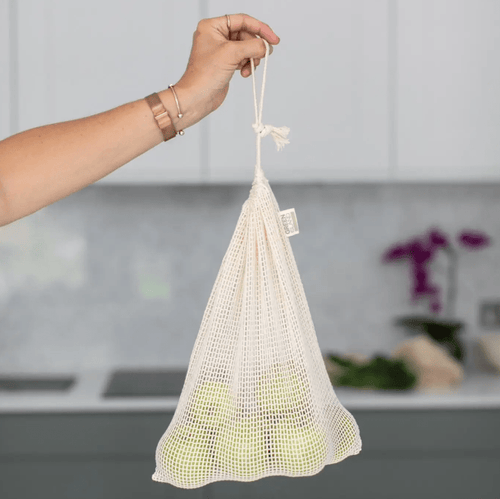 Organic Eco Reusable Mesh Bags For Produce, Veg & Fruit - 3 Pack