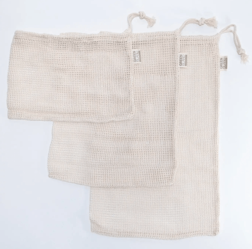 Organic Eco Reusable Mesh Bags For Produce, Veg & Fruit - 3 Pack