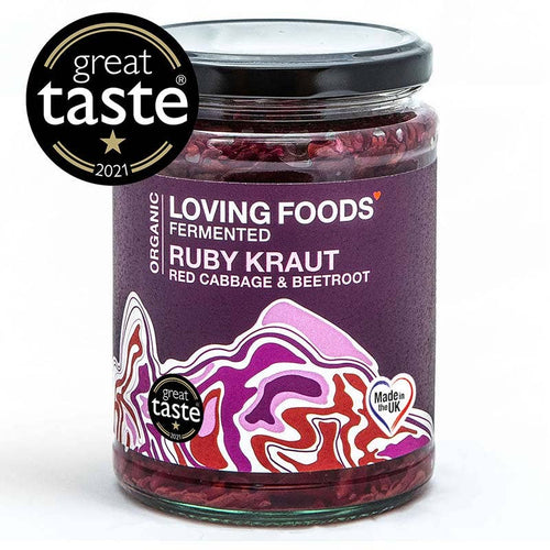 Organic Ruby Kraut – Unpasteurised Red Cabbage Sauerkraut 475g Vegan