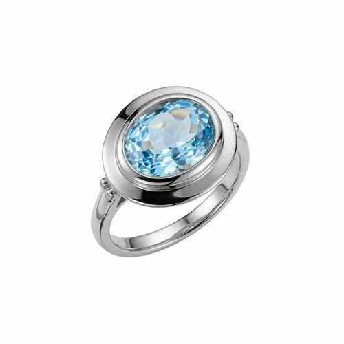 Oval-cut Sky Blue Topaz gemstone Ring - Avery