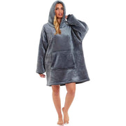 Daisy Dreamer Oversized Hooded Blanket Sweatshirt Plush Sherpa Grey Pink Giant Hoodie