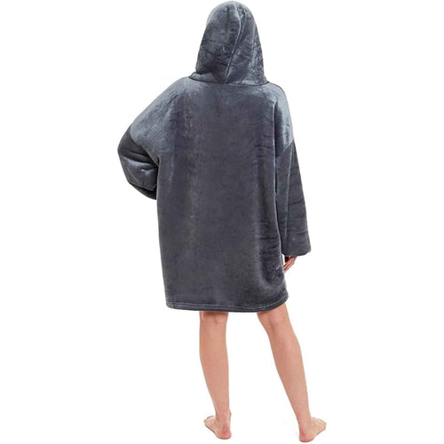 Daisy Dreamer Oversized Hooded Blanket Sweatshirt Plush Sherpa Grey Pink Giant Hoodie
