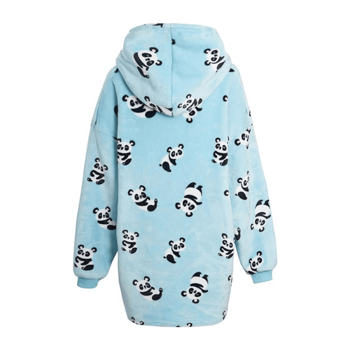 Daisy Dreamer Oversized Panda Hooded Plush Fleece Blanket With Sherpa Lining Cotton Rich Everyday Comfort