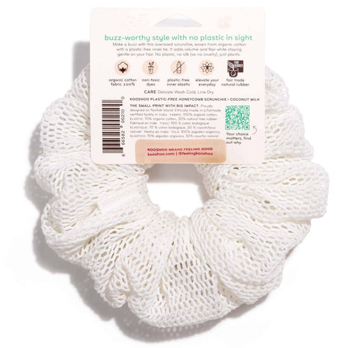 Oversized Plastic-Free Honeycomb Scrunchie – Organic Cotton