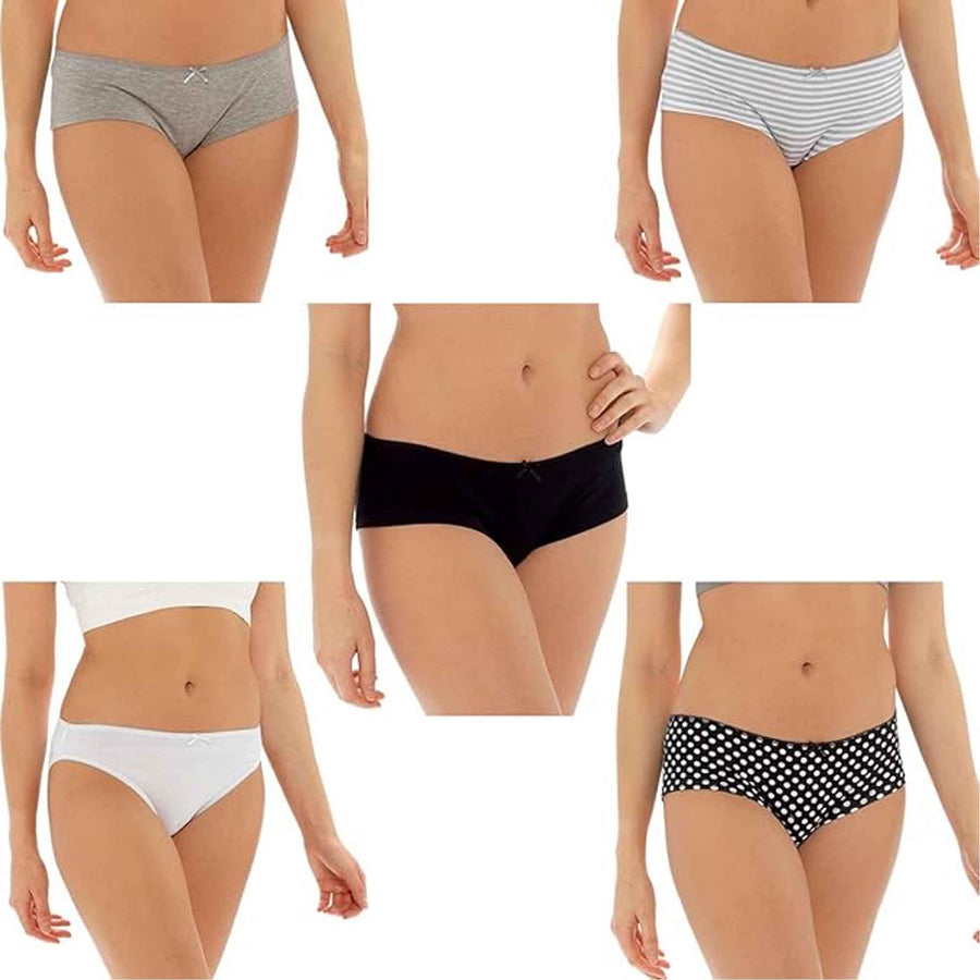 Daisy Dreamer Pack Of 10 Womens Cotton Briefs Underwear Shorts With Stretch Waistband