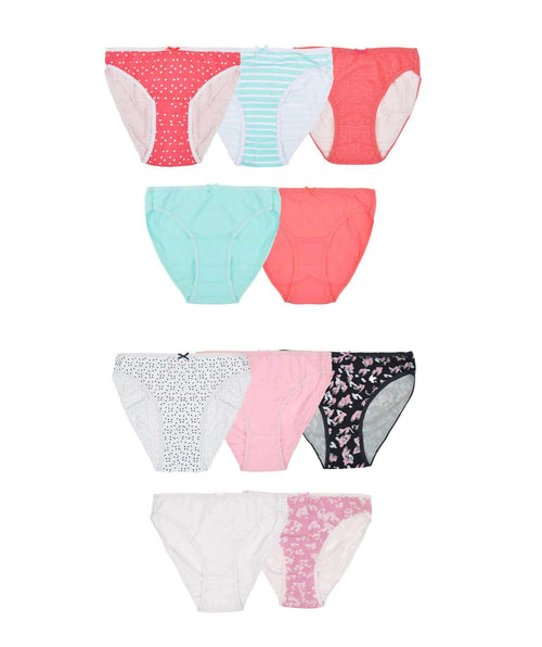 Daisy Dreamer Women's High Leg Cotton Briefs Pack Of 10 Assorted Colours Breathable