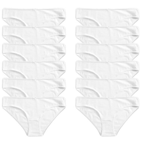 Daisy Dreamer 12 Pack Women 100% Cotton High Leg Bikini Briefs With Stretch Waistband
