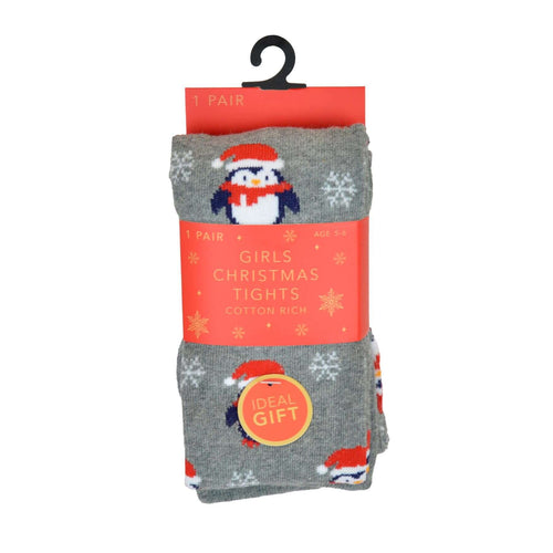 Sock Stack Girls Christmas Tights Pack Of 2 Cotton Rich Soft Durable For Kids Sized