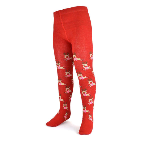 Sock Stack Girls Christmas Tights Pack Of 2 Cotton Rich Soft Durable For Kids Sized