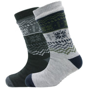 Sock Stack Men's Chunky Knit Slipper Socks With Grips Pack Of 2 Thick Warm Non Slip
