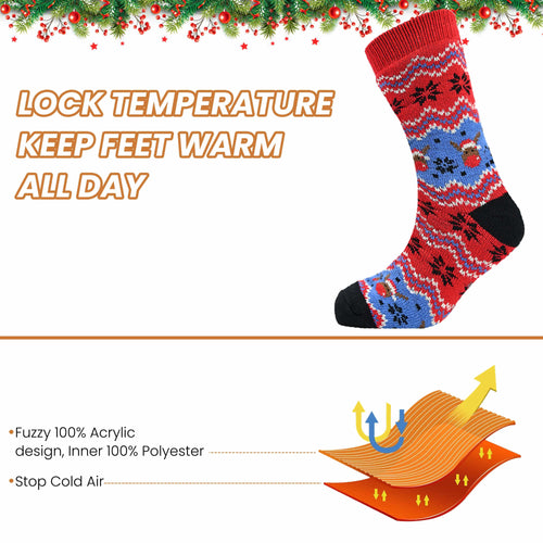 Sock Stack Pack Of 2 Men's Festive Chunky Knit Slipper Socks With Grips Non Slip Sole