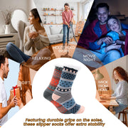 Sock Stack Women's Fur Lined Chunky Slipper Socks Pack Of 2 Non Slip Knitted Lounge Socks