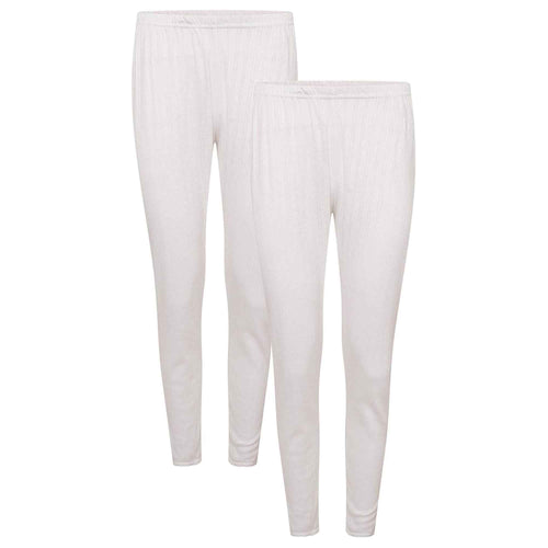 Daisy Dreamer Womens Thermal Pants 2 Pack Cotton Rich Insulating Yarn Ribbed Comfort Fit