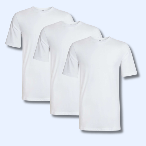 Sock Stack Men's Plain T-Shirts Pack Of 3 Short Sleeve Soft Breathable Cotton Blend