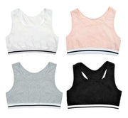 Daisy Dreamer Pack Of 4 Girls Racer Back Seamless Sports Bralettes Crop Top Training Bras