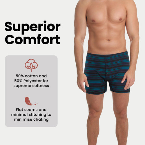Sock Stack Men's Jersey Boxer Shorts Pack Of 6 Classic Fit Underwear Stretch Comfort