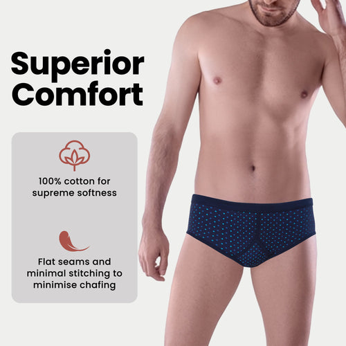 Sock Stack Pack Of 6 Men's Printed Cotton Blend Briefs Classic Fit Underwear Multipack Cotton Rich Comfort Fit