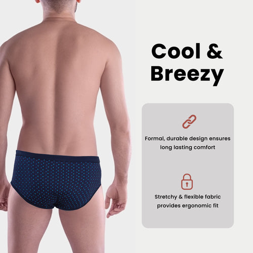 Sock Stack Pack Of 6 Men's Printed Cotton Blend Briefs Classic Fit Underwear Multipack Cotton Rich Comfort Fit