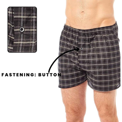 Sock Stack MB02 Pack Of 6 Mens Loose Fit Boxers With Comfort Waistband Button Fly