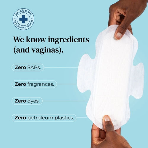 Pads with Wings | Maxi / Night+ | Extra Long | Plastic-Free | Vegan (10 Pack)