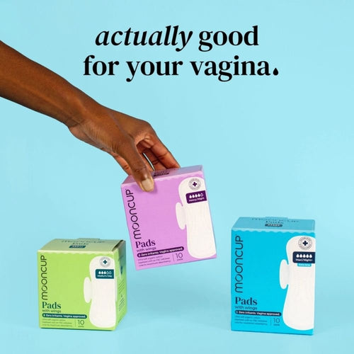 Pads with Wings | Maxi / Night+ | Extra Long | Plastic-Free | Vegan (10 Pack)