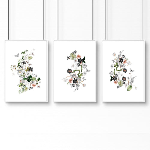 Paintings for home office | set of 3 wall art prints