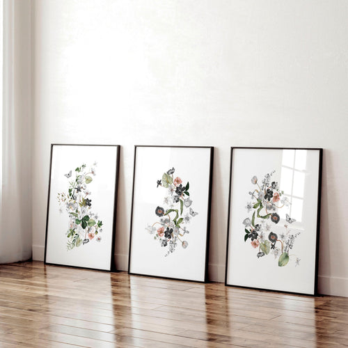 Paintings for home office | set of 3 wall art prints