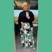 ROCKTHOSECURVES CHAIN PRINT ELASTIC WAIST PALAZZO TROUSERS