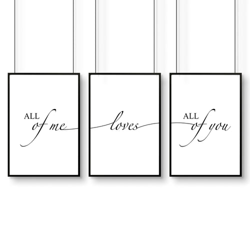Paper anniversary gift | set of 3 wall art prints for Bedroom