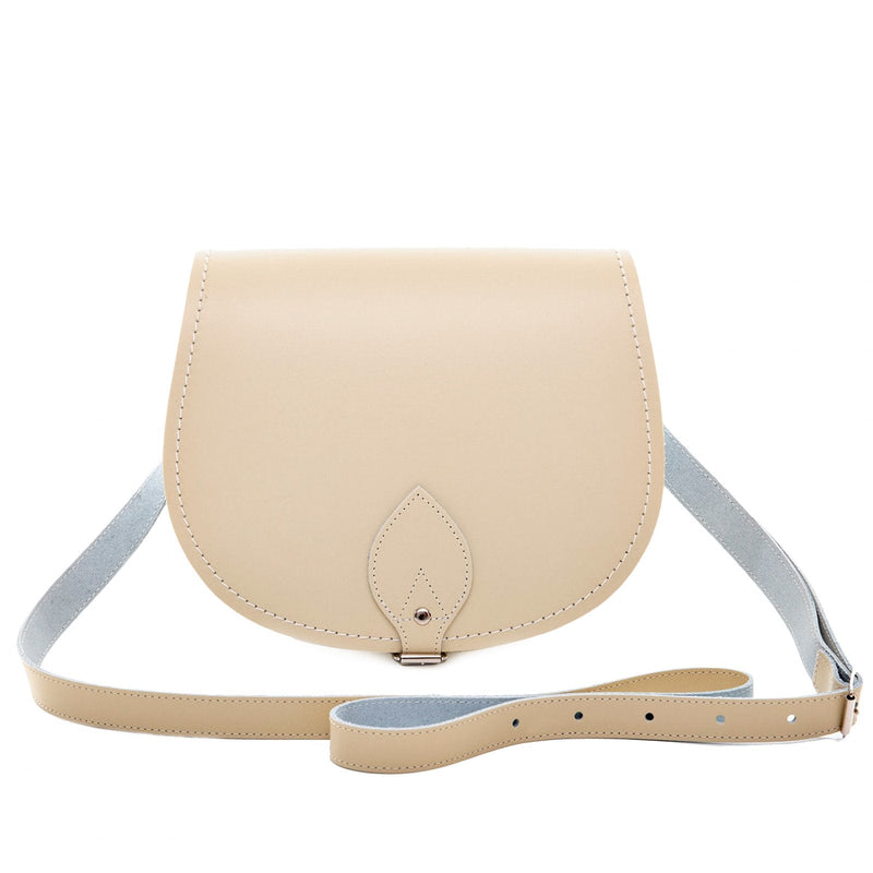 Handmade Leather Saddle Bag - Pastel Cream