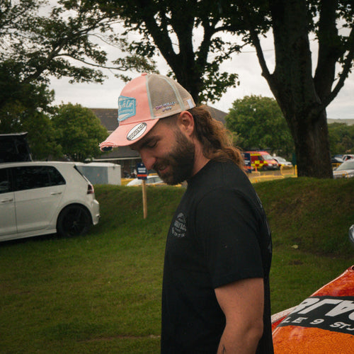 Pastel Pink & Blue Diamond Trucker Hat