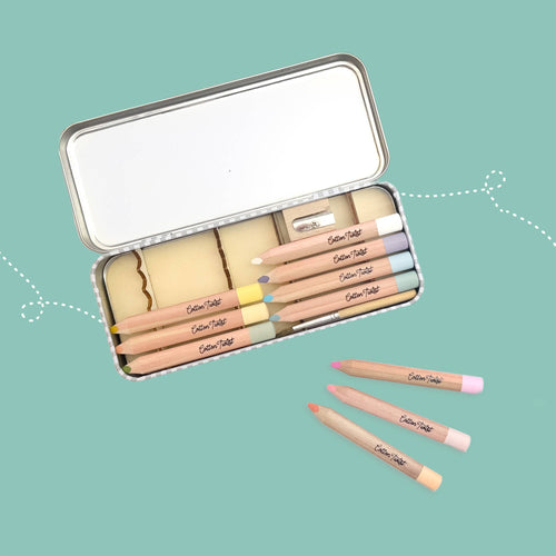 Pastel Mix Watercolour Pencils Gift Set in Reusable Tin