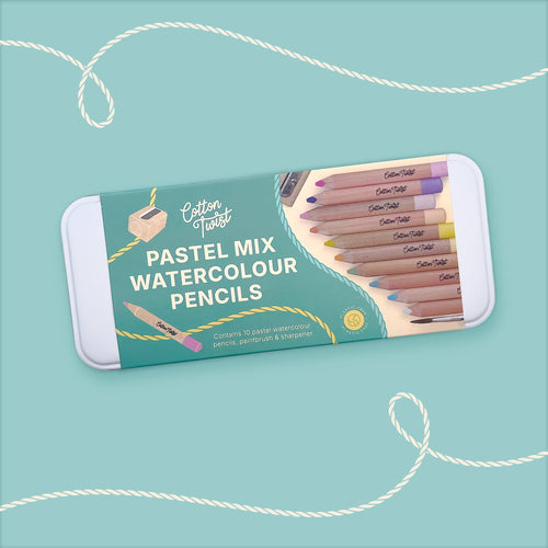 Pastel Mix Watercolour Pencils Gift Set in Reusable Tin