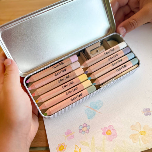 Pastel Mix Watercolour Pencils Gift Set in Reusable Tin