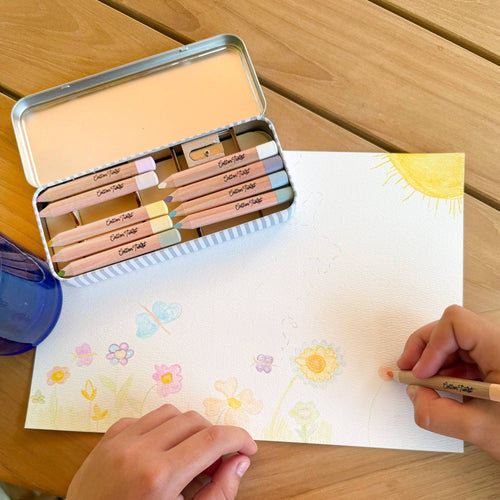 Pastel Mix Watercolour Pencils Gift Set in Reusable Tin
