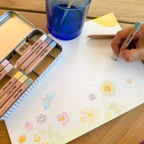 Pastel Mix Watercolour Pencils Gift Set in Reusable Tin