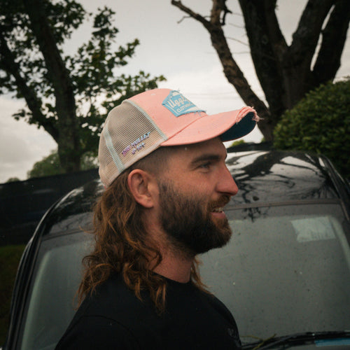 Pastel Pink & Blue Diamond Trucker Hat