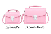 Handmade Leather Sugarcube Handbag - Pastel Pink