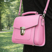 Handmade Leather Sugarcube Handbag - Pastel Pink