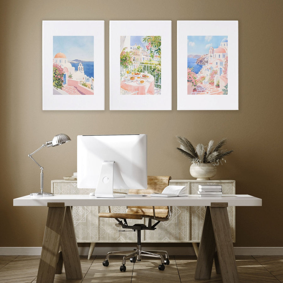 Pastel Wall Art | Set of 3 Beach Decor Wall art Prints