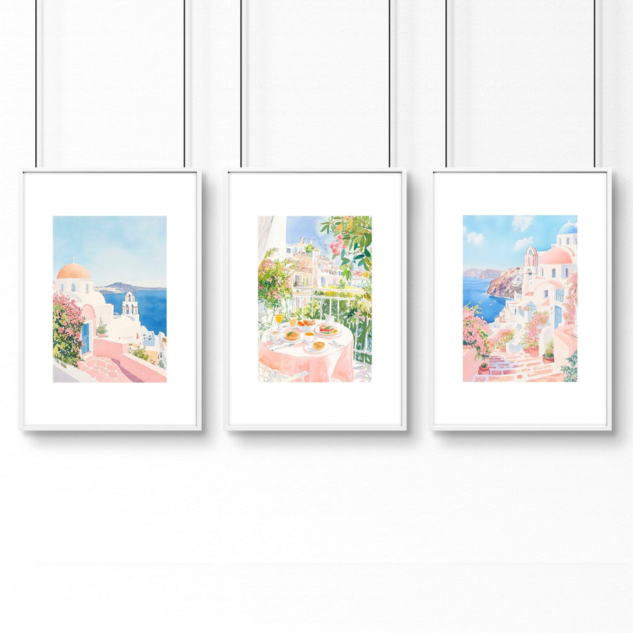 Pastel Wall Art | Set of 3 Beach Decor Wall art Prints