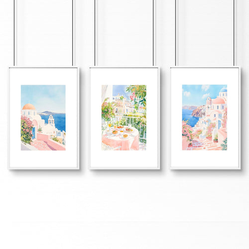 Pastel Wall Art | Set of 3 Beach Decor Wall art Prints